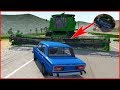 ЧТО БУДЕТ ЕСЛИ МАШИНА ПОПАДЕТ В РАБОЧИЙ КОМБАЙН? - BEAMNG DRIVE