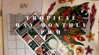 Tropical May Monthly PWM | Dollar Tree | High End Dupe | A5 6 Ring Binder Planner