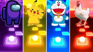 Among Us vs Pikachu vs Doraemon vs Chicken - Tiles Hop EDM Rush