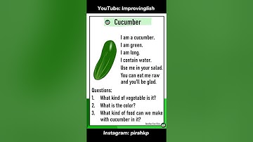 Cucumber - Reading Comprehension #improvinglish #learnenglish #readingcomprehension