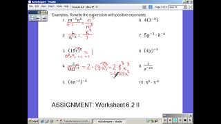 Zero and Negative Exponents - Video 2