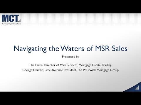 Navigating the Waters of MSR Sales - MCT Industry Webinar - 4/4/19