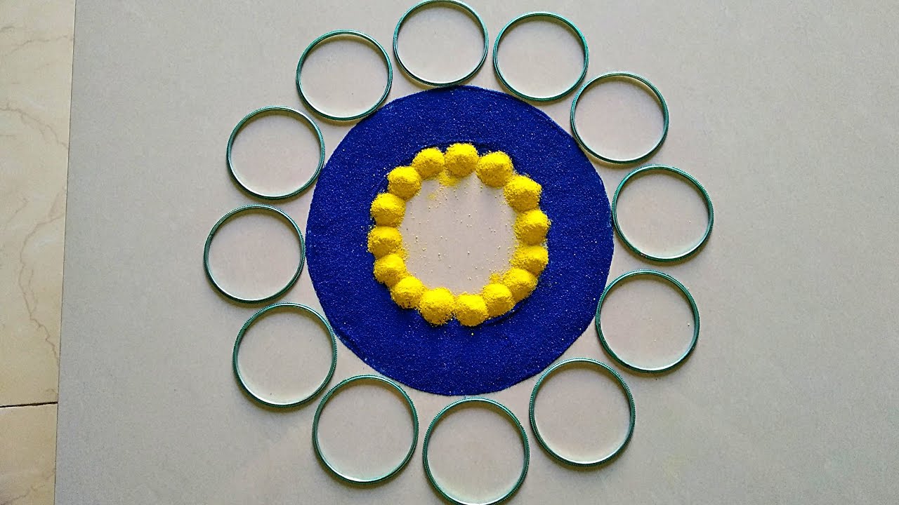#353 easy and innovative rangoli using bangles for sankranthi 2020 ...