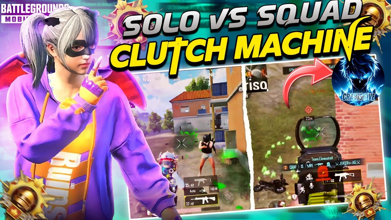 BEST SOLO VS SQUAD CLUTCHES | FASTEST SOLO VS SQUAD BGMI PLAYER | 1VS4 ...
