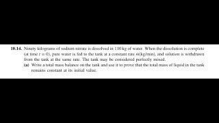 Ninety kilograms of sodium nitrate is dissolved in of water. When the dissolution is complete (at ti