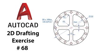 AutoCAD 2D Drafting Exercise # 68  Basic to Advance in Hindi