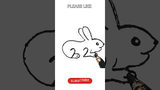 2+2 se khargosh ka chitra// easy rabbit drawing #shorts #shortvideo #ytshorts