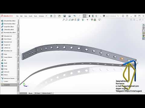 Curve Driven pattern for the holes SolidWorks Масив отворів вздовж кривої в солідворкс