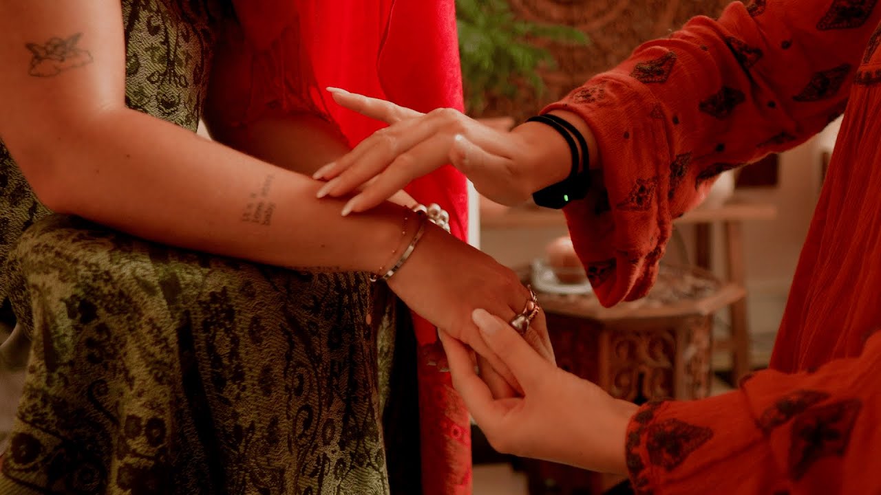 ASMR 😴 relaxing hand massage for deep sleep (soft tracing, oil massage, jewelry) with music option