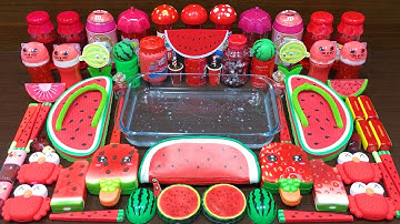 Series Red Watermelon Slime ! Mixing Random Things into CLEAR Slime! Satisfying Slime Videos #133