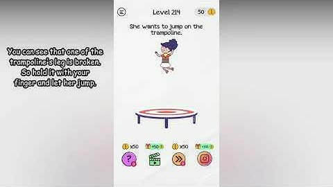 Braindom Level 214 She wants to jump on the trampoline.