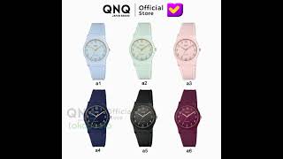 Q&Q ORIGINAL QA34 Jam Tangan Wanita QNQ Tali Karet Cewek Rubber Arloji QQ Analog Anti Air - Kado Ulang Tahun