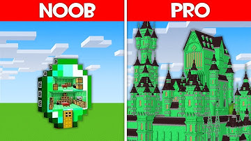 Minecraft Battle: EMERALD HOUSE BUILD CHALLENGE - NOOB vs PRO vs HACKER vs GOD in Minecraft!