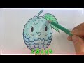 Instructions for coloring a blue custard apple art picture