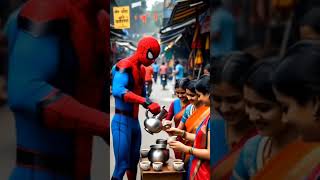 Spiderman Road Par Bhabhi Ke Saath Chai Peeta Hua Desi Spiderman Moments