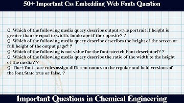 MCQ Questions Css Embedding Web Fonts with Answers