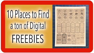 10 Places to find Digital Freebies for Junk Journals