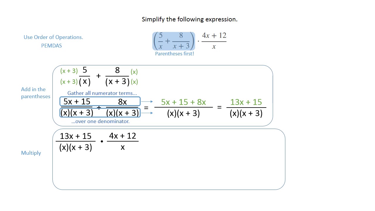 Order of Operations with Rational Expressions - YouTube