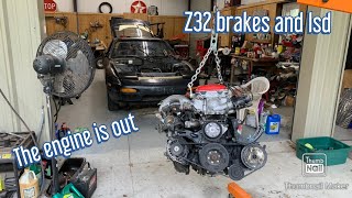 Starting the "Barn Find" 240sx Project: Pulling the KA and Buying z32 Brakes and Lsd at Junkyard