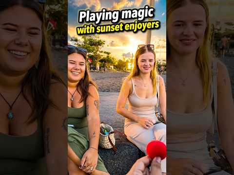 I Played magic trick with sunset enjoyers #closeupmagic