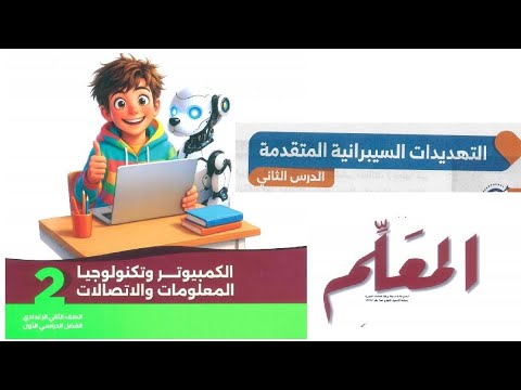 حل كتاب المعلم كمبيوتر وتكنولوجيا المعلومات الصف الثاني الإعدادي ترم أول درس التهديدات السيبرانيه