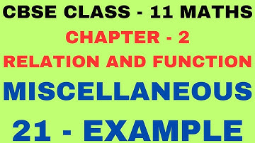 Example 21 l Chapter 2 l Miscellaneous Example 21 l Class 11 Maths Chapter 2 l Relation and Function