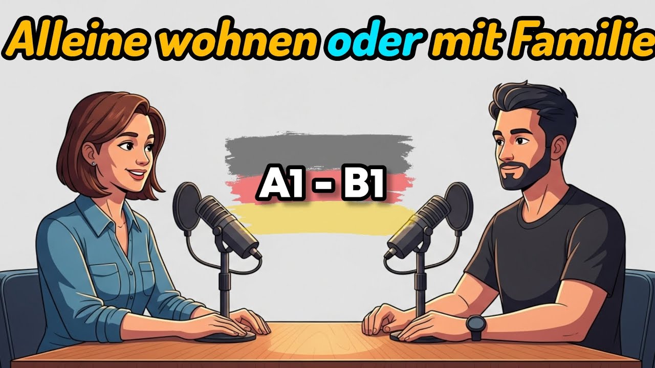 Alleine wohnen oder mit Familie leben , Learn German with Podcast A2-B1 #deutschlernen #learngerman 