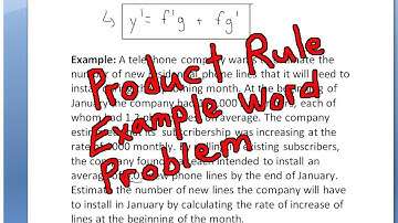 Product Rule for Derivatives: Example Word Problem