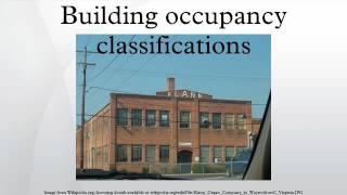 Building occupancy classifications