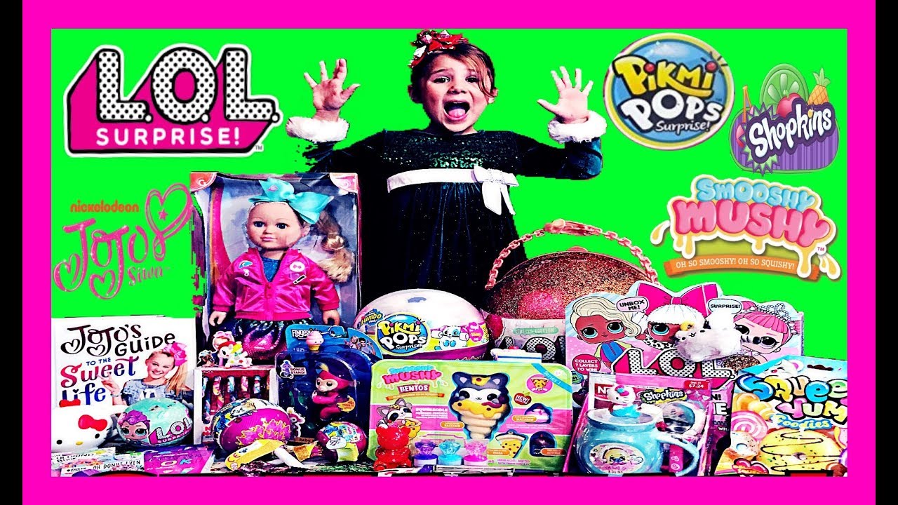 Huge GIVEAWAY Christmas /Holiday Toys LOL Surprise Dolls Pikmi Pop JoJo Doll Smooshy Mushy