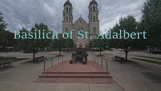 Drone footage of Basilica of St. Adalbert in Grand Rapids