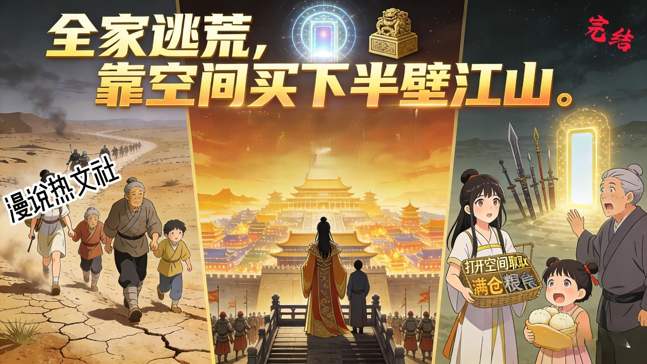 完结《全家逃荒，靠空间买下半壁江山》 开局就逃荒，幸好她有空间金手指，杀野狼，战马匪，带领族人躲避天灾战乱。 一路护着奶奶和四个妹妹平安到达目的地。#逃荒#种田#古代言情