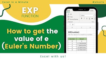 EXP FUNCTION IN EXCEL #shorts