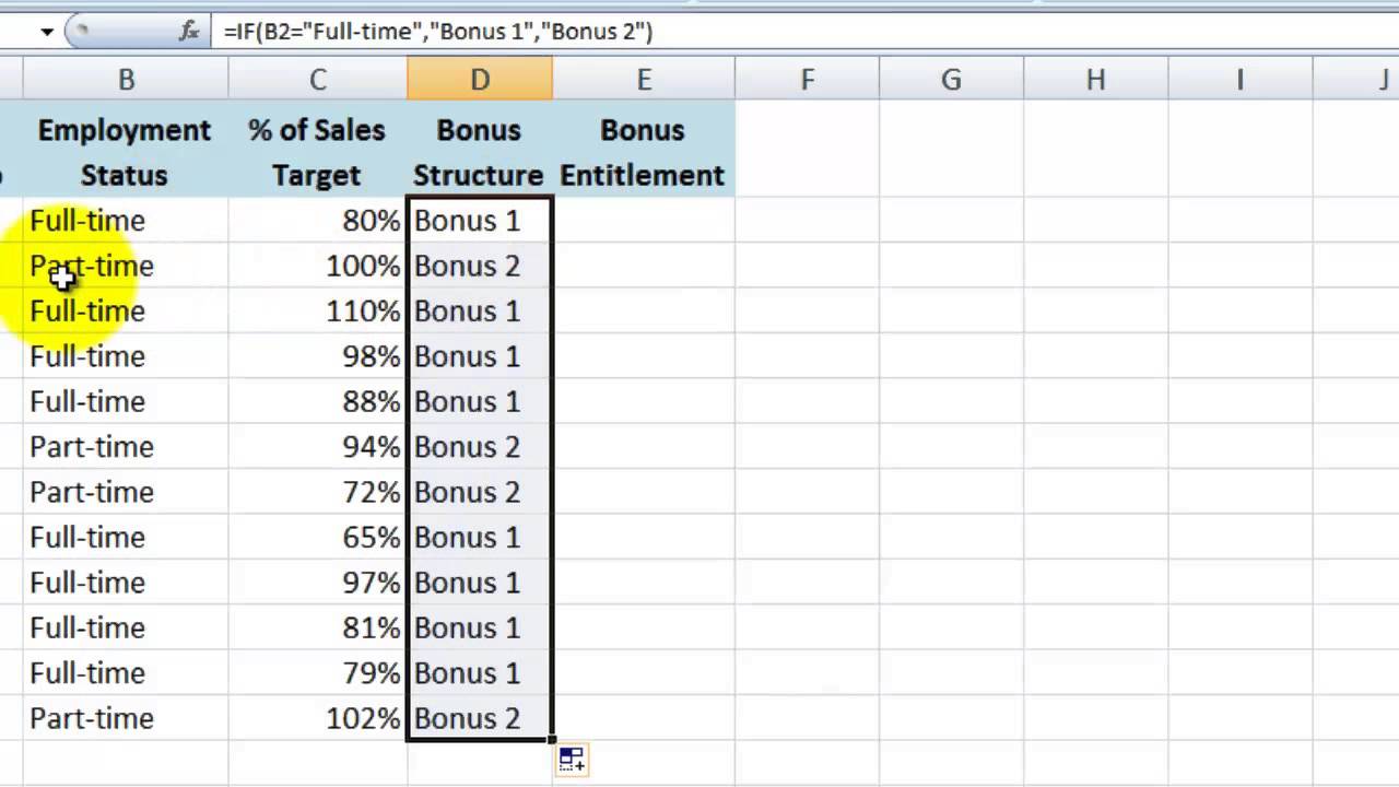 how to do a if then formula in excel