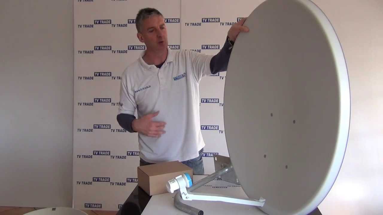 90cm Universal Satellite Dish and Wall Bracket YouTube