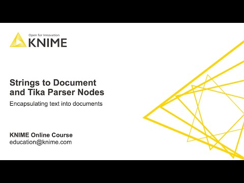 Strings to Document and Tika Parser Nodes