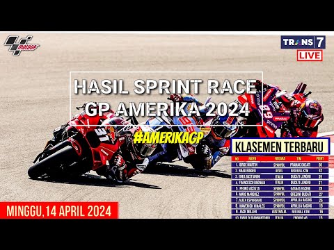 Hasil Motogp Hari ini~Hasil Sprint Race Gp Amerika 2024~Klasemen Motogp 2024~Jadwal Motogp 2024