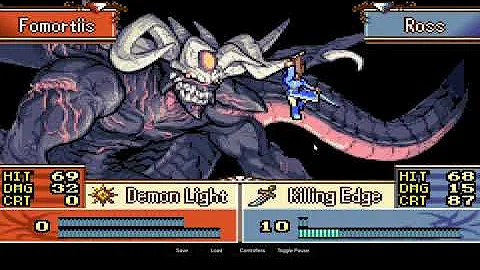 Swordmaster Ross One rounds Fomortiis without a legendary weapon (Fire emblem 8)