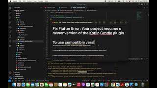 Fix Flutter Error: Your project requires a newer version of the Kotlin Gradle plugin