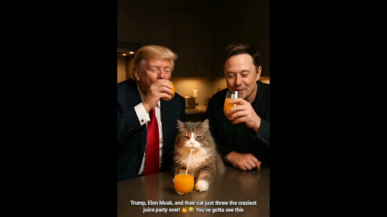 Trump, Elon Musk & Cat’s Crazy Juice Party 😹🍹
