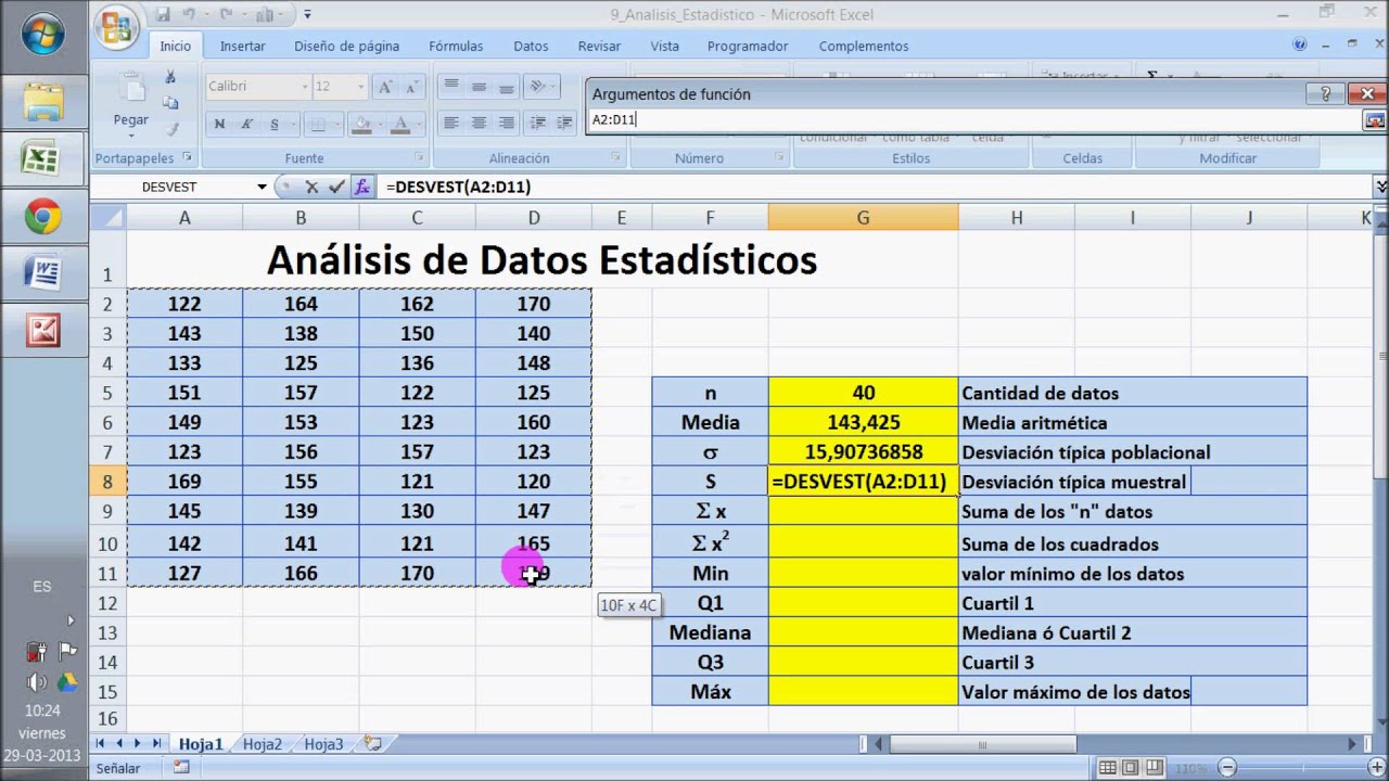 Base de datos excel