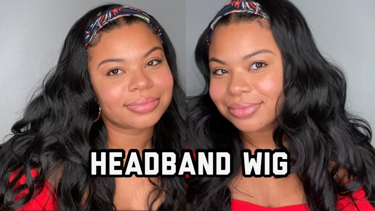 Trying on my first EVER wig | Amazon HeadBand Wig Review | $20 | No lace | No Glue