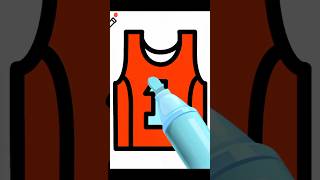 How to draw and color a basketball jersey #drawing #coloring #basketball