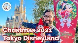 Eating Christmas Food ALL DAY at Tokyo Disneyland in 2021 | Food, Decorations, Discount Merch