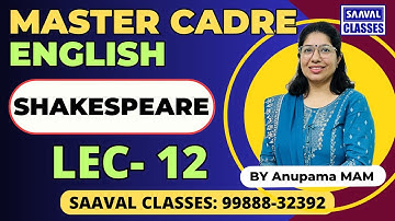 Master Cadre English DAY-12 SHAKESPEARE  Topic wise MCQ