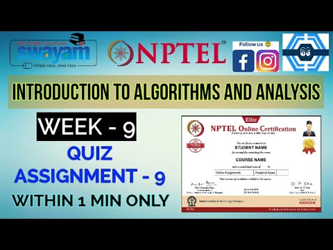 Introduction to algorithms and analysis - NPTEL || WEEK 9 QUIZ ASSIGNMENT SOLUTION ||