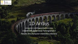 DDP2 B 2022 - Sesi Sinkronus Week 3-1: 1D Arrays