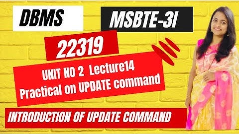 DMS-Practical On Update COMMAND| Unit No -2 | Lecture No:14| SQL DML Command| DML| Hindi#sql #shorts