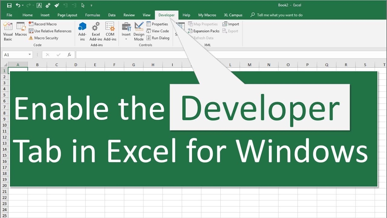 how to enable developer tab in excel 2010