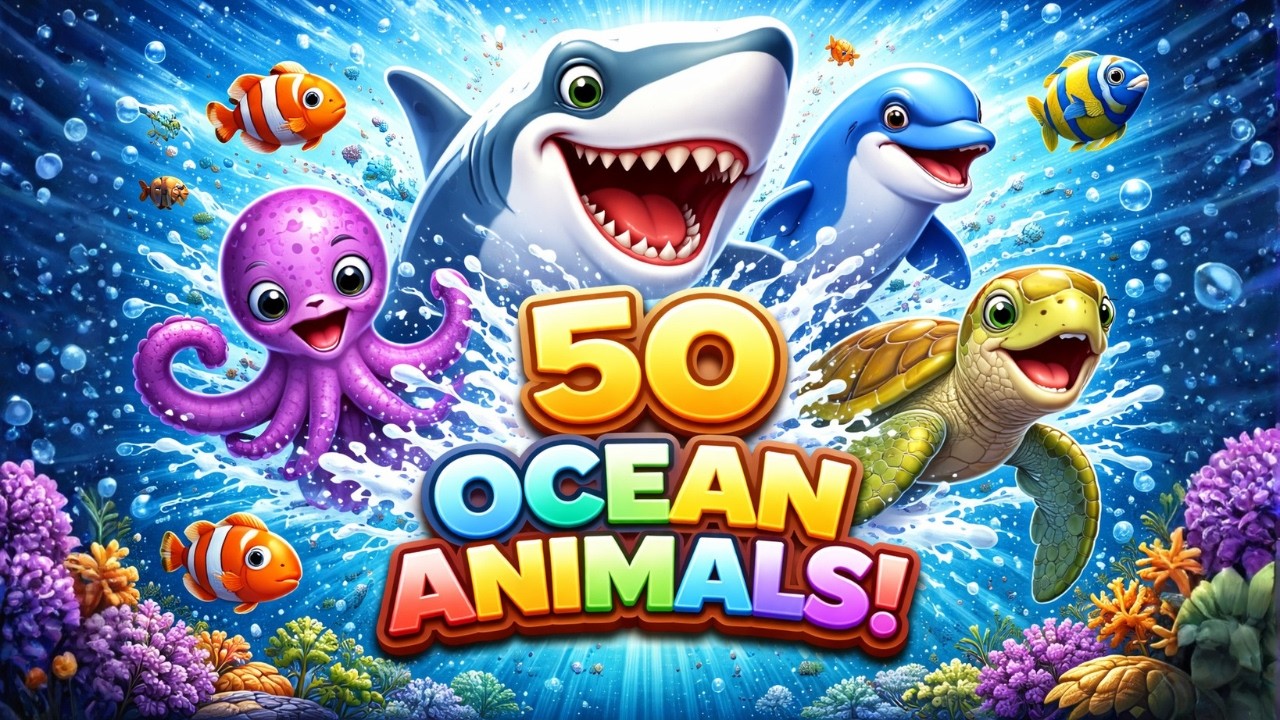 50 Sea Animals for Kids | Ocean Animals Learning Video for Children ...